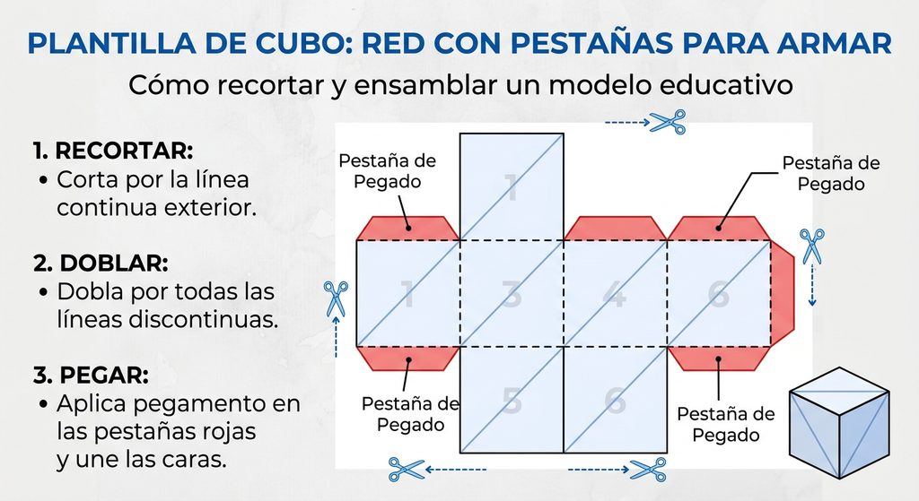 plantilla de cubo